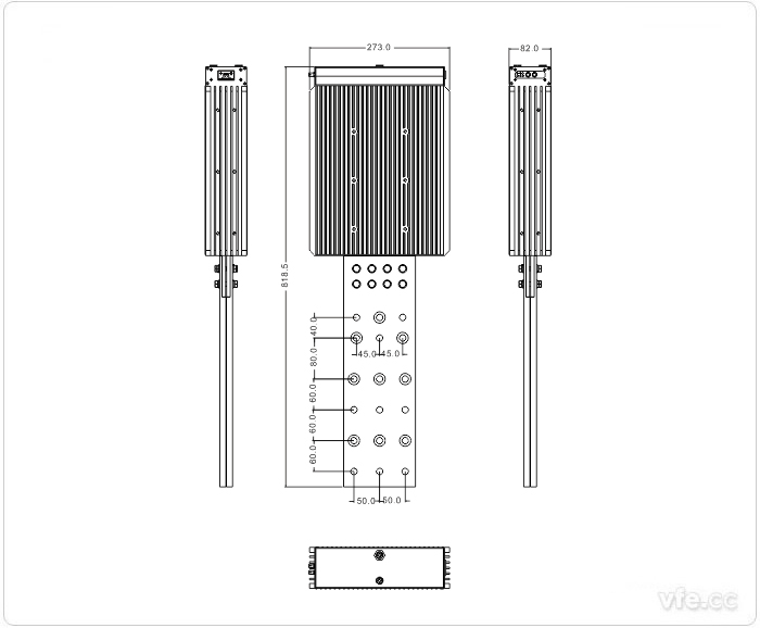 2500A、3000A、3500A刀片式SP變頻功率傳感器外形尺寸(單位：mm)